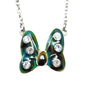 Disney Parks Collection Minnie Mouse Bow Mood Necklace NWT